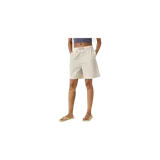 Short de descanso estilo bóxer de cuadros vichy en tonos beige y blanco, con cintura elástica y cierre frontal con botones.