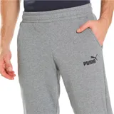 Pantalón de jogging negro Puma para hombre, de corte ajustado con tobillos elastizados y cintura elástica con cordón. Logo de Puma estampado en blanco en el muslo izquierdo.