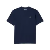 Remera Lacoste Sport de cuello redondo y manga corta, confeccionada en tejido técnico transpirable. Presenta un corte regular y el icónico logo del cocodrilo bordado en el pecho.