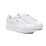 Championes Puma Karmen II de plataforma, color blanco, con diseño urbano y suela gruesa con textura ranurada.