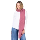 Pashmina de textura rugosa y acabado desflecado en los extremos, en color bordó.