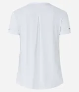 Remera deportiva de manga corta con cuello redondo, confeccionada en tejido texturizado con detalle reflectante y pliegue en la espalda.