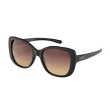 Lentes de sol MDQ modelo Kailany, con montura negra mate y lentes marrones degradé.