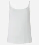 Musculosa básica de poliamida color rosa claro, con breteles finos y escote redondo.