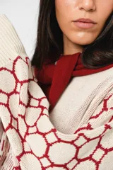 Bufanda bandana roja de lana.