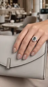 Anillo de plata 925 con piedra central de topacio místico en corte ovalado, rodeada por un halo de circonias brillantes.