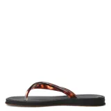 Sandalia tipo ojota Ipanema con base negra y tiras de diseño carey en tonos marrones. Presenta una suela con relieve y logo de la marca en la tira.