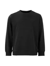 Buzo de cuello redondo Caterpillar, confeccionado en tejido French Terry, con diseño liso en color negro y logo de la marca sutilmente estampado en el pecho.