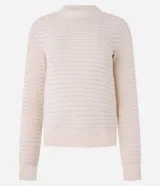 Buzo slim de manga larga confeccionado en chenille rayado con hilo metalizado.