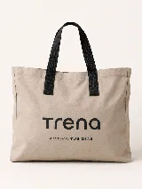 Bolso tote de lona color visón con asas cortas negras y estampado frontal con la marca "Trena" y el lema "ACTIVA TUS DÍAS".