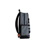 Mochila Hurley No Comply de color negro, diseñada con correas frontales estilo táctico, compartimento principal con cierre, asa superior y etiqueta con el logo de la marca en la parte frontal.