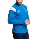 Buzo deportivo Umbro Drill, color azul con detalles en blanco en los hombros y logo de la marca en el pecho.