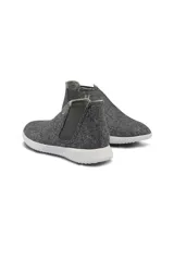 Botas grises de lana merino con suela blanca de EVA.