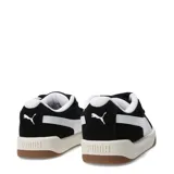 Championes Puma modelo Park Lifestyle Easy Sd, color negro con detalles en blanco. Presentan capellada de gamuza, cordones anchos, suela de goma color crema y base de color marrón.