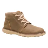 Bota acordonada color marrón de cuero con forro de malla de nylon suave y transpirable, plantilla de espuma acolchada y suela de goma duradera para tracción.