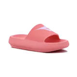 Chanclas de plataforma acolchada Diadora, color rosado con el logo blanco estampado en la faja superior.