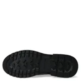 Botas tipo Chelsea de cuero negro con paneles elásticos laterales, tiradores en la parte superior y suela de goma dentada.