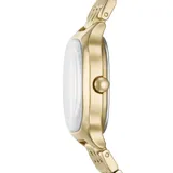Reloj analógico Skagen de la colección Mellem Lille con caja cuadrada de 28 mm y malla de acero inoxidable en tono dorado. Presenta esfera minimalista con movimiento de tres agujas y resistencia al agua de 3 ATM.