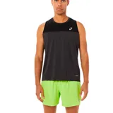 Musculosa Asics de hombre color negro y gris, confeccionada con tejido ligero de secado rápido y transpirable.
