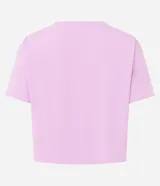 Remera corta de manga corta color rosa claro, con cuello redondo y estampado frontal que incluye el texto "Sporting Club" y el número "87" en rojo.