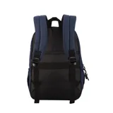 Mochila negra con bolsillo oculto en la espalda, bolsillo delantero oculto, impermeable, elástico al dorso para carry on, correas laterales de compresión, bolsillos laterales con red y bolsillo interior para notebook.