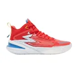 Championes de básquet 361 Big3 5.0 Pro, modelo edición Serbia, en color rojo con detalles en blanco y azul. Presenta una estructura técnica con refuerzos de TPU en el talón y antepié, entresuela con tecnología de amortiguación y placa de fibra de carbono para mayor estabilidad y retorno de energía.