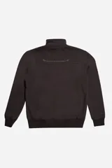 Buzo de algodón con medio cierre frontal y cuello alto, de corte estándar y diseño liso con logo bordado en el pecho.