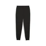Pantalón de jogging negro de corte clásico con logo de Puma estampado en blanco en la pierna izquierda.