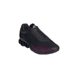 Championes Adidas Megaride S2, color negro con detalles en fucsia, capellada de malla transpirable con diseño de celdas y suela con amortiguación de tubos icónica.