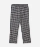 Pantalón de pijama de tricolina con estampado de cuadros, cintura elástica y corte recto.