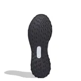 Championes de running Adidas modelo Runfalcon 5 TR, color negro con detalles en gris y naranja. Presentan mediasuela Cloudfoam para amortiguación, suela Adiwear para tracción en superficies mixtas y exterior de malla técnica transpirable con refuerzos estructurales.