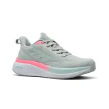 Championes deportivos Hi-Tec modelo Alana, color verde menta con detalles en lila y rosado. Presentan una estructura de malla transpirable, suela con tecnología de amortiguación y diseño ergonómico para running y entrenamiento.
