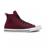Championes Converse Chuck Taylor All Star Tec Tuff de bota alta, color bordó con cordones negros y suela de goma blanca con puntera clásica.
