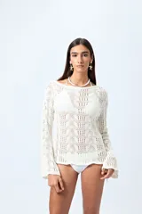 Bombacha de bikini blanca con tiras regulables a los costados.