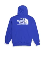 Buzo con capucha verde con logo blanco de The North Face estampado en el pecho y bolsillo tipo canguro.