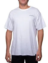 Remera O'Neill color blanco de manga corta, cuello redondo y calce holgado, con estampa pequeña del logo de la marca en el pecho.