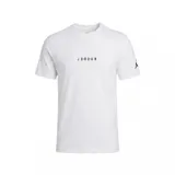 Remera Jordan Air de color blanco, de manga corta, con cuello redondo y diseño gráfico minimalista en el centro del pecho y el logo Jumpman en la manga izquierda.