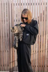 Pantalón de jogging negro de corte holgado.