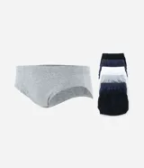 Pack de 7 slips de algodón en colores surtidos: negro, azul marino, gris y blanco.