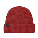 Gorro de lana Rip Curl Impact Regular color rojo, tejido en punto acanalado.