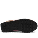 Championes Saucony Jazz Original de dama, color beige con detalles en rosa y blanco.