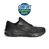 Championes deportivos Joma Degass color negro, con capellada de malla transpirable, ajuste termosellado Joma Sportech, plantilla de espuma viscoelástica con base de EVA termoformada y suela de phylon ultraligera.