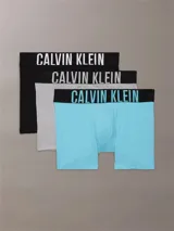 Pack de tres bóxers tipo brief de Calvin Klein, confeccionados en mezcla de algodón y elastano. Presentan cintura elástica distintiva con el logo de la marca en contraste y diseño de talle medio.