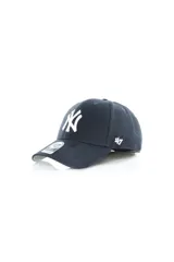Gorra de béisbol azul marino con el logo de los New York Yankees bordado en blanco en el frente y el logo de '47 bordado en blanco en el lateral.
