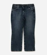 Pantalón jean Ashua de corte recto y tiro medio con lavado marmolado, confeccionado en algodón, con bolsillos funcionales y cintura con pasacintos.