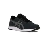 Championes de running Asics Streetwise, color negro con diseño melange, suela blanca y detalles plateados en los laterales.