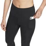 Calza deportiva Reebok de tiro alto, color negro, con diseño ajustado y costuras anatómicas en las piernas.