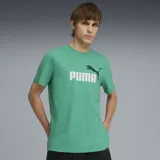 Remera de algodón verde con cuello redondo y manga corta. Presenta el logo de la marca estampado en el frente en color blanco.