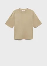 Camiseta de algodón de gramaje grueso, con cuello redondo, manga corta y diseño oversize.