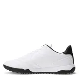 Championes de fútbol 5 Topper modelo San Ciro V TF, color blanco con detalles en negro. Presentan una capellada de material sintético con costuras reforzadas en la puntera para mayor control y durabilidad, cierre con cordones y suela con tapones pequeños diseñada para superficies de césped sintético.